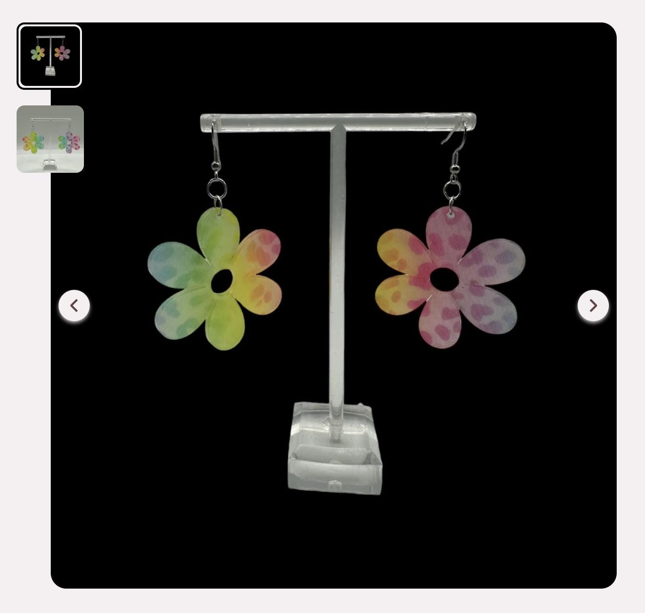 Rainbow Leopard Flowers Festival Earrings