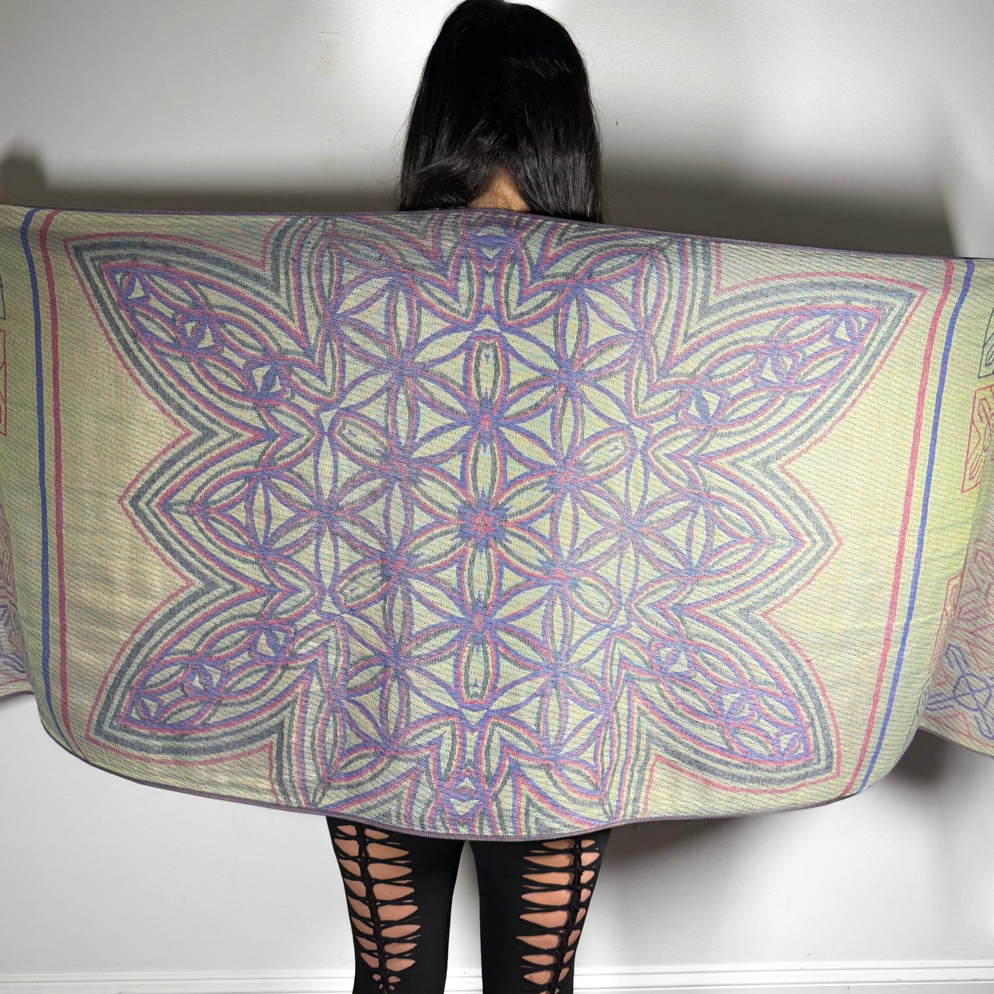 Flower Geometric Pashmina (UV Reactive)
