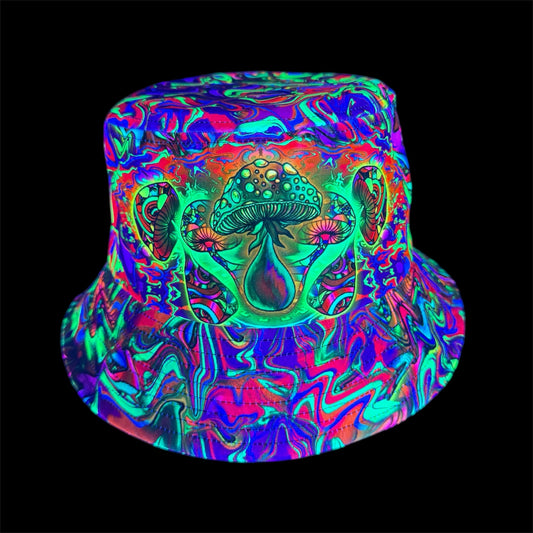 Mushroom Bucket Hat (UV Reactive) -  Standard & Large Sizes