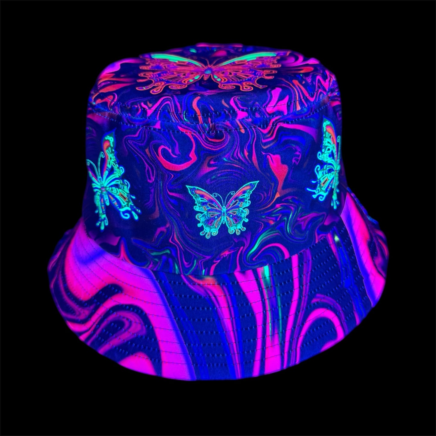 Butterfly Bucket Hat (UV Reactive)  -  Standard & Large Sizes