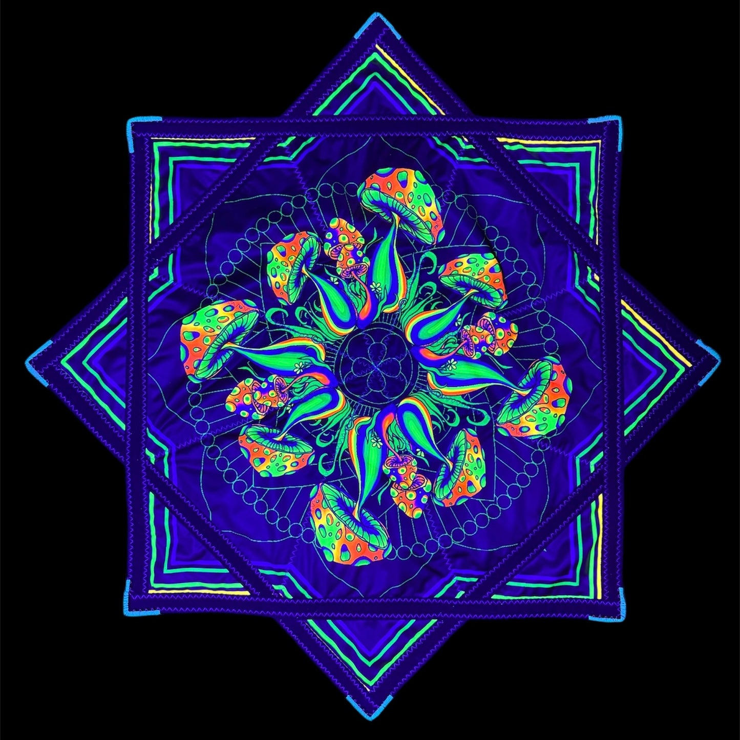 Mushroom Flow Star - Double-Sided (UV Reactive)