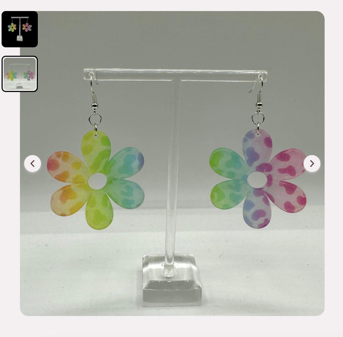 Rainbow Leopard Flowers Festival Earrings