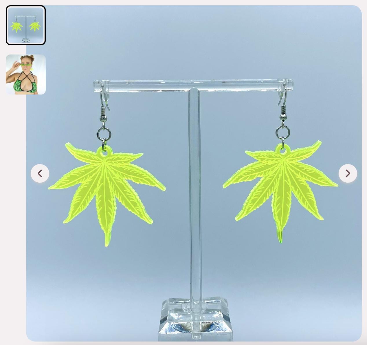Mary Jane Earrings UV Reactive
